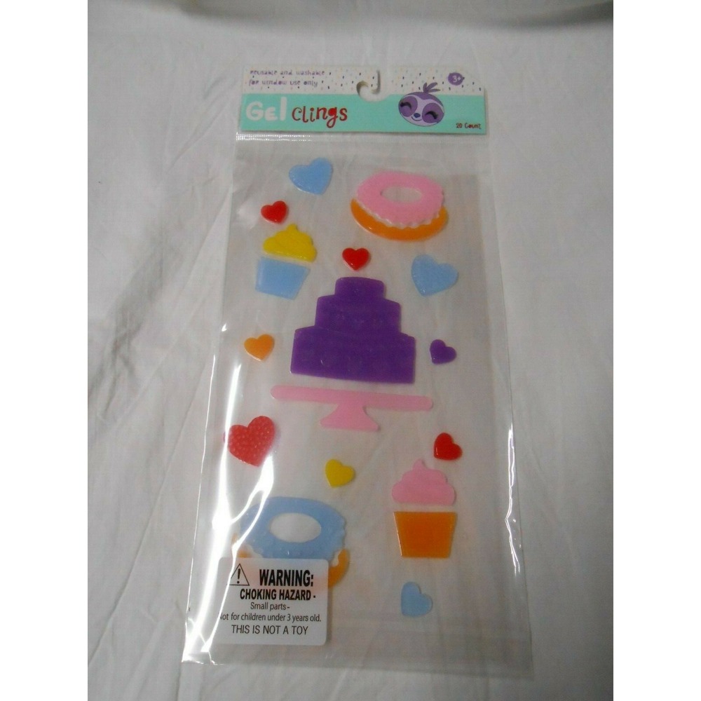 NEW Bakery Sweets Cupcakes Doughnuts Donuts Window Gel Clings Decorations 20 pcs